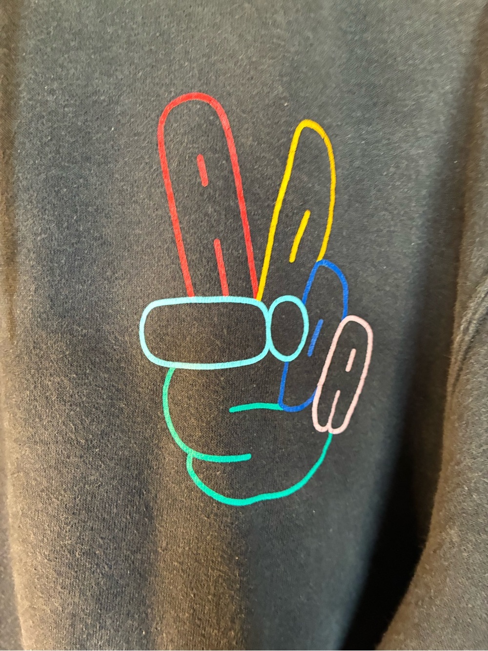 Adidas Black Graphic Peace Sign hoodie men